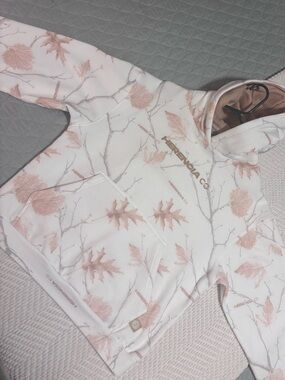 Women's Cream & Blush Leaf-Print Hoodie